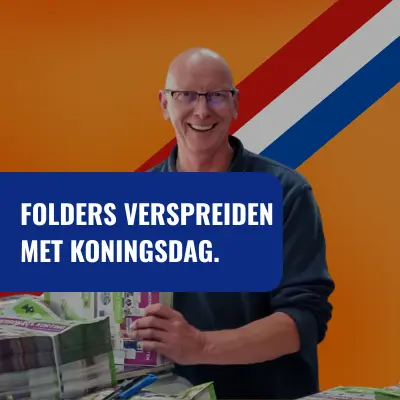 Folders verspreiden Koningsdag